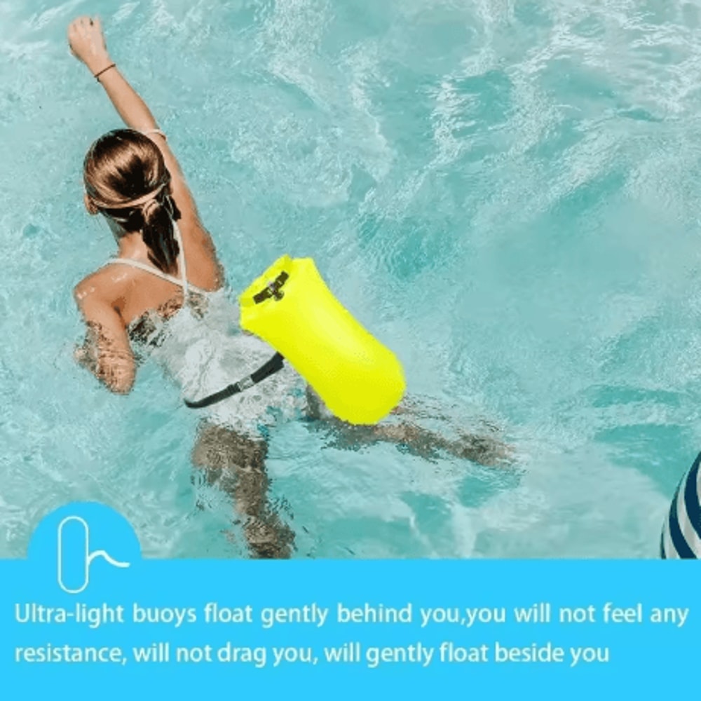 Inflatable Swim Buoy Dry Bag Towable Waterproof Safety Bucket For Swimming And Water Sports 9