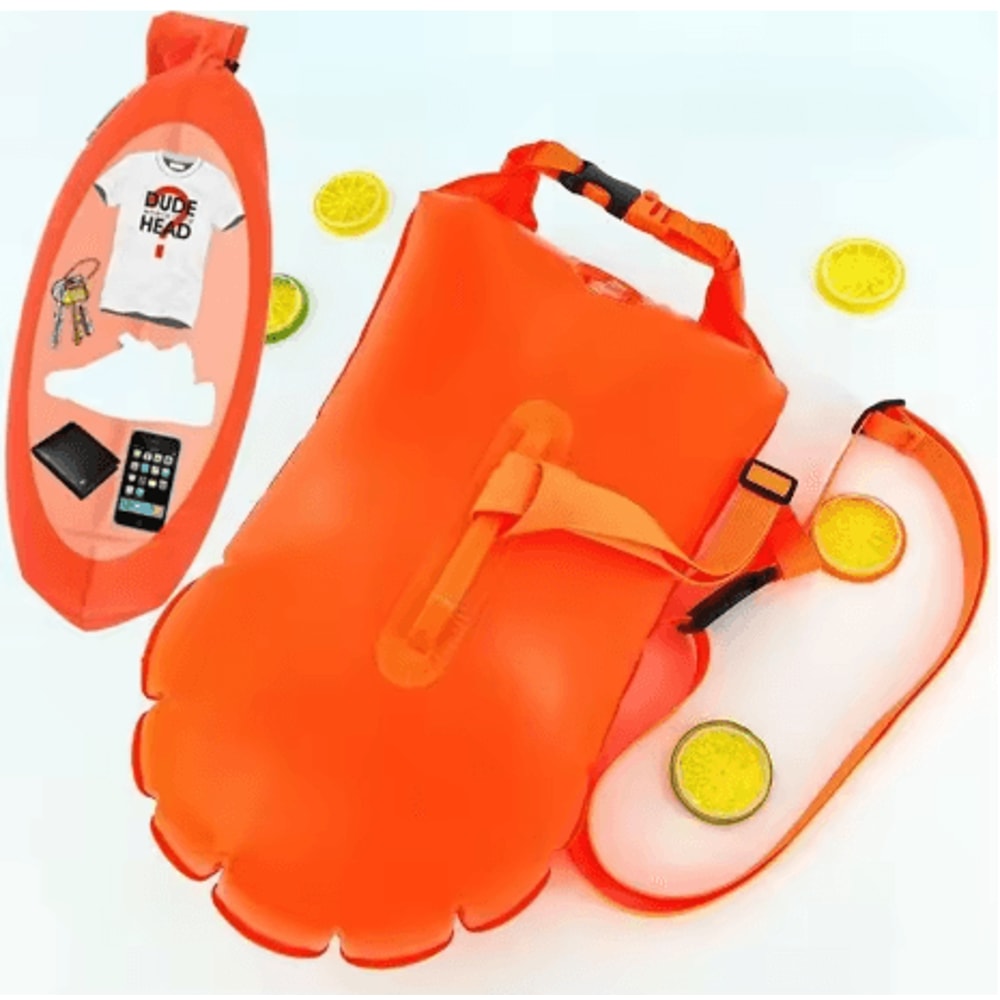 Inflatable Swim Buoy Dry Bag Towable Waterproof Safety Bucket For Swimming And Water Sports 6