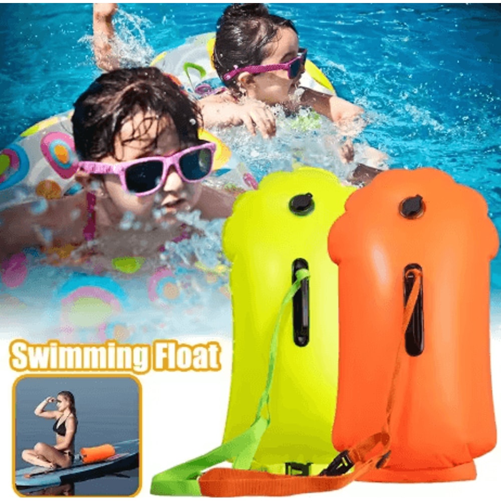 Inflatable Swim Buoy Dry Bag Towable Waterproof Safety Bucket For Swimming And Water Sports 0