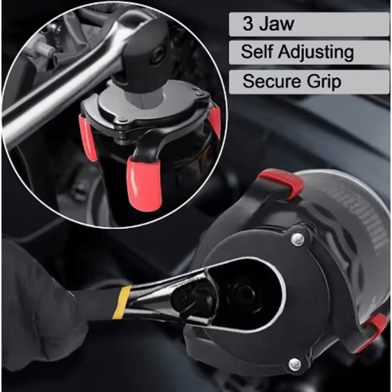 Universal 3 Jaw Oil Filter Remover Adjustable Oil Filter Wrench Tool For Auto Repair 0