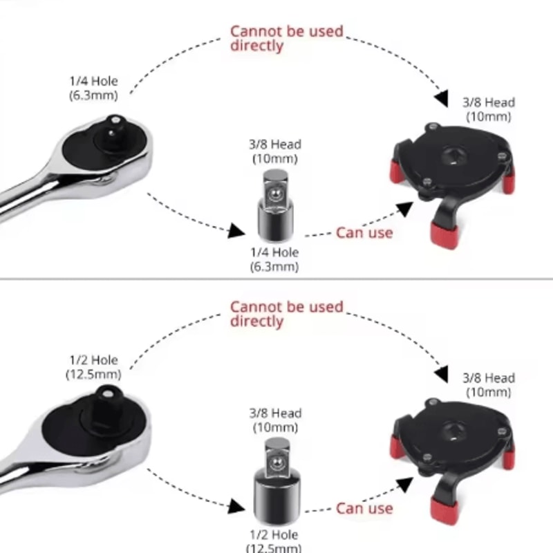Universal 3 Jaw Oil Filter Remover Adjustable Oil Filter Wrench Tool For Auto Repair 6