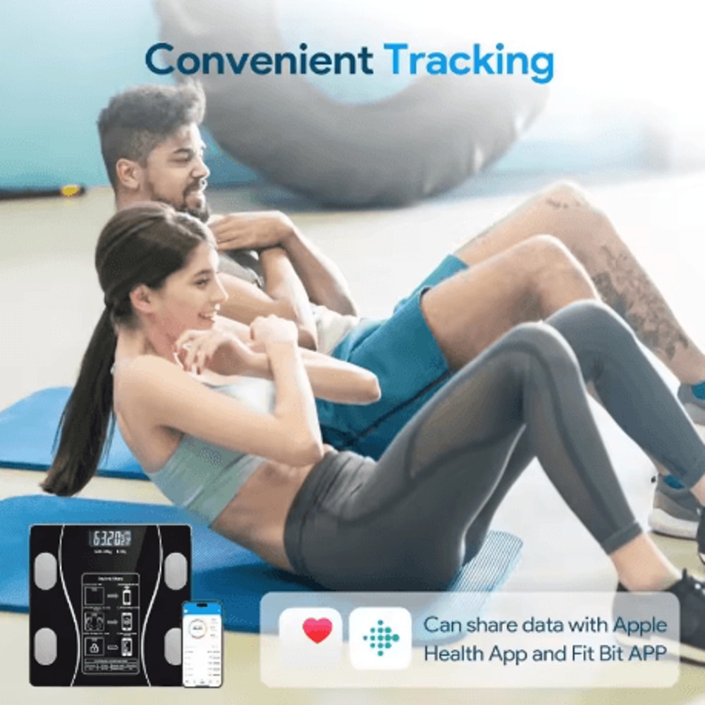 Smart Body Fat Scale With LED Display USB Rechargeable Digital Body Composition Analyzer With App 0