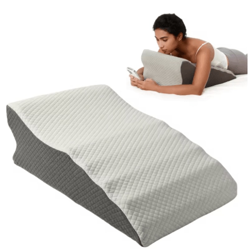 Wedge Shaped Bed Pillow 9 Inch High Support Triangular Pillow For Sleep Reading And Rest 1
