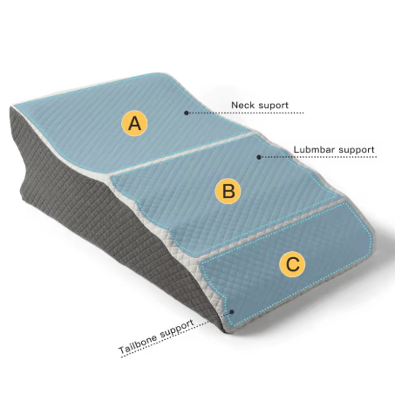 Wedge Shaped Bed Pillow 9 Inch High Support Triangular Pillow For Sleep Reading And Rest 4
