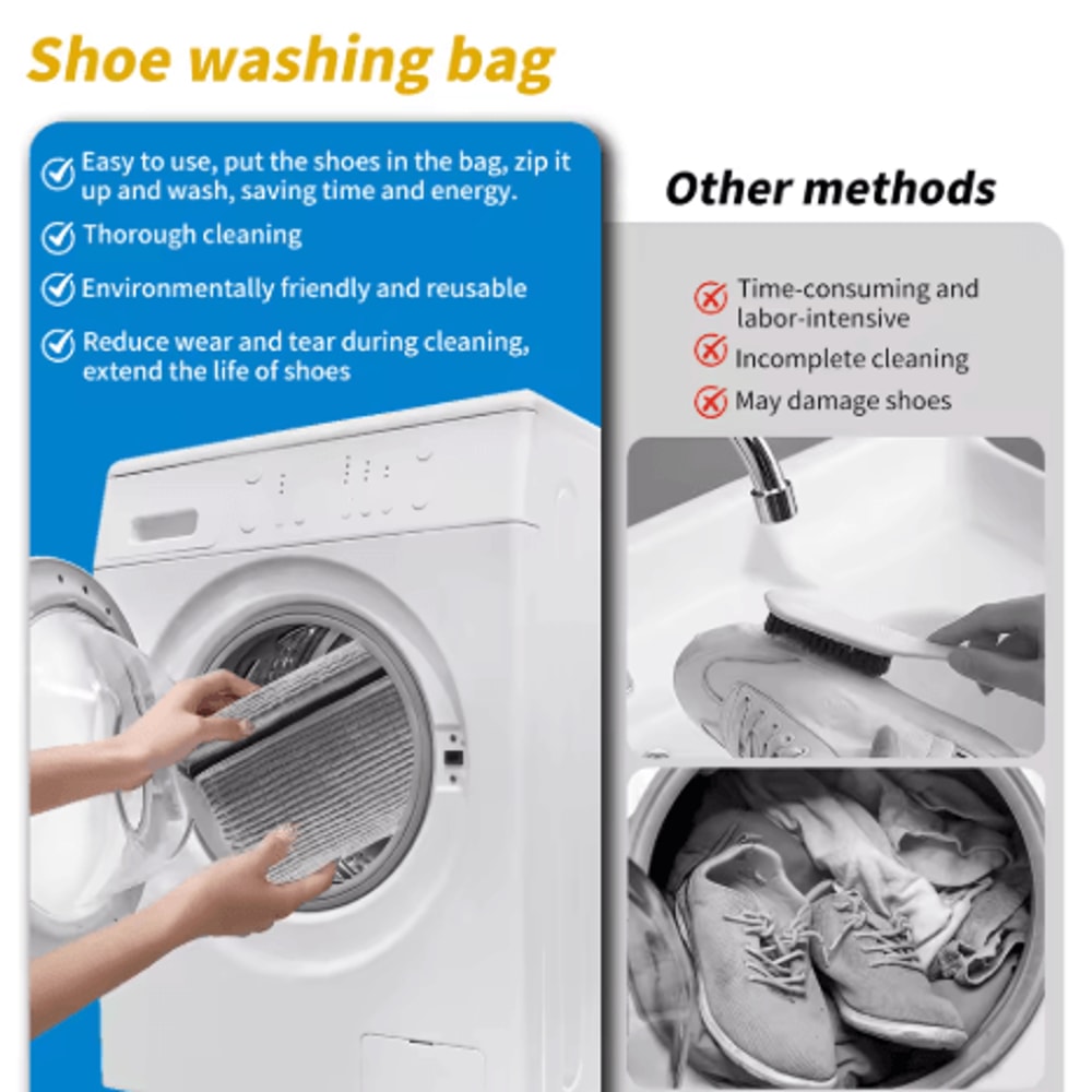 Durable Shoe Washing Bag Anti Deformation Machine Wash Bag For All Shoe Cleaning And Care 0