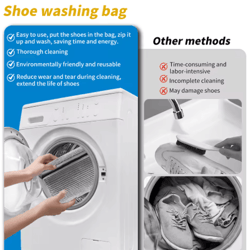 durable shoe washing bag anti deformation machine wash bag for all shoe cleaning and care