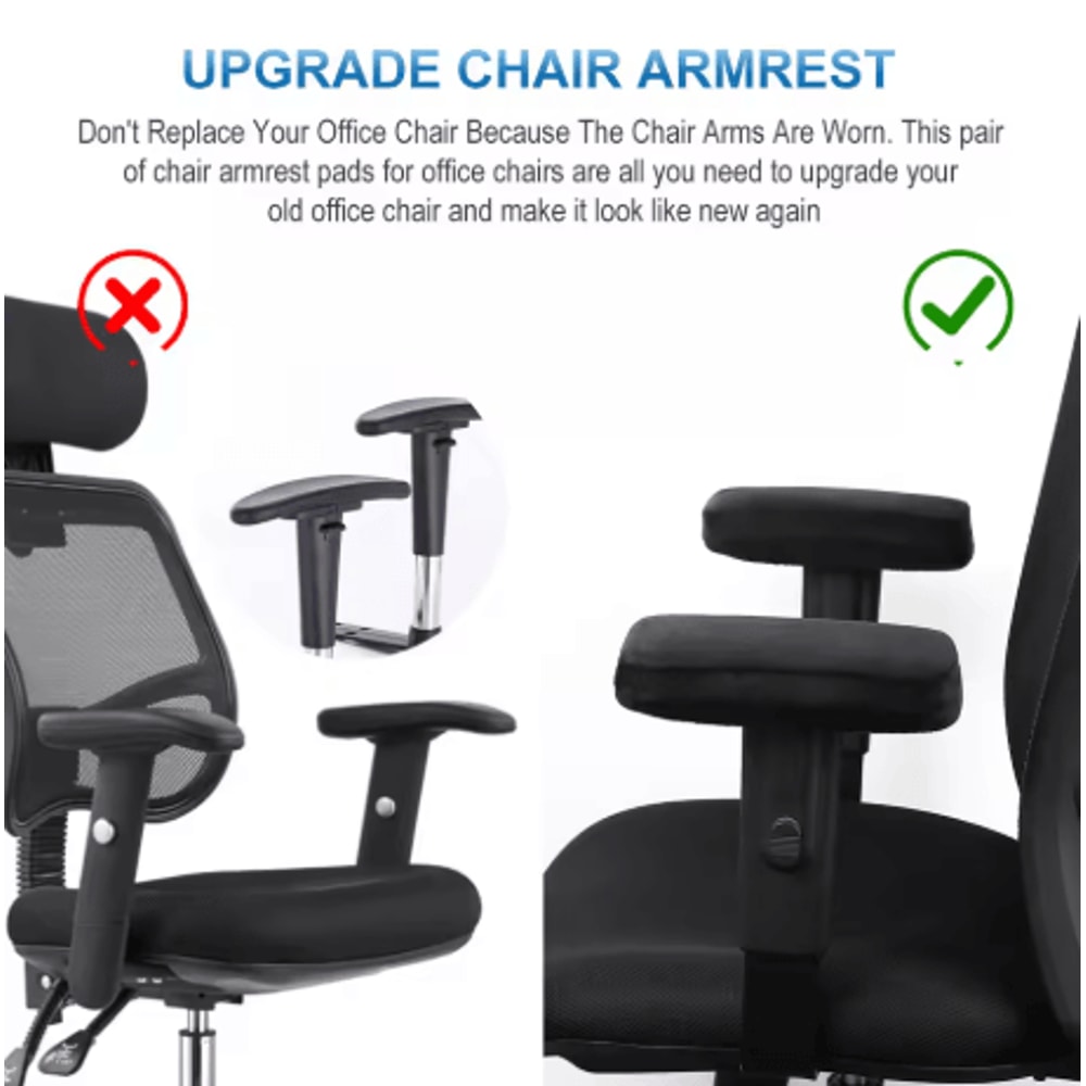 Ergonomic Memory Foam Chair Armrests Comfortable Elbow And Forearm Support Pads For Office And Gami 6