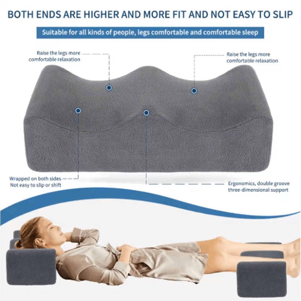 Ergonomic Leg Pillow With Straps Waist Pain Relief Leg Raiser Cushion For Bed And Sofa 7