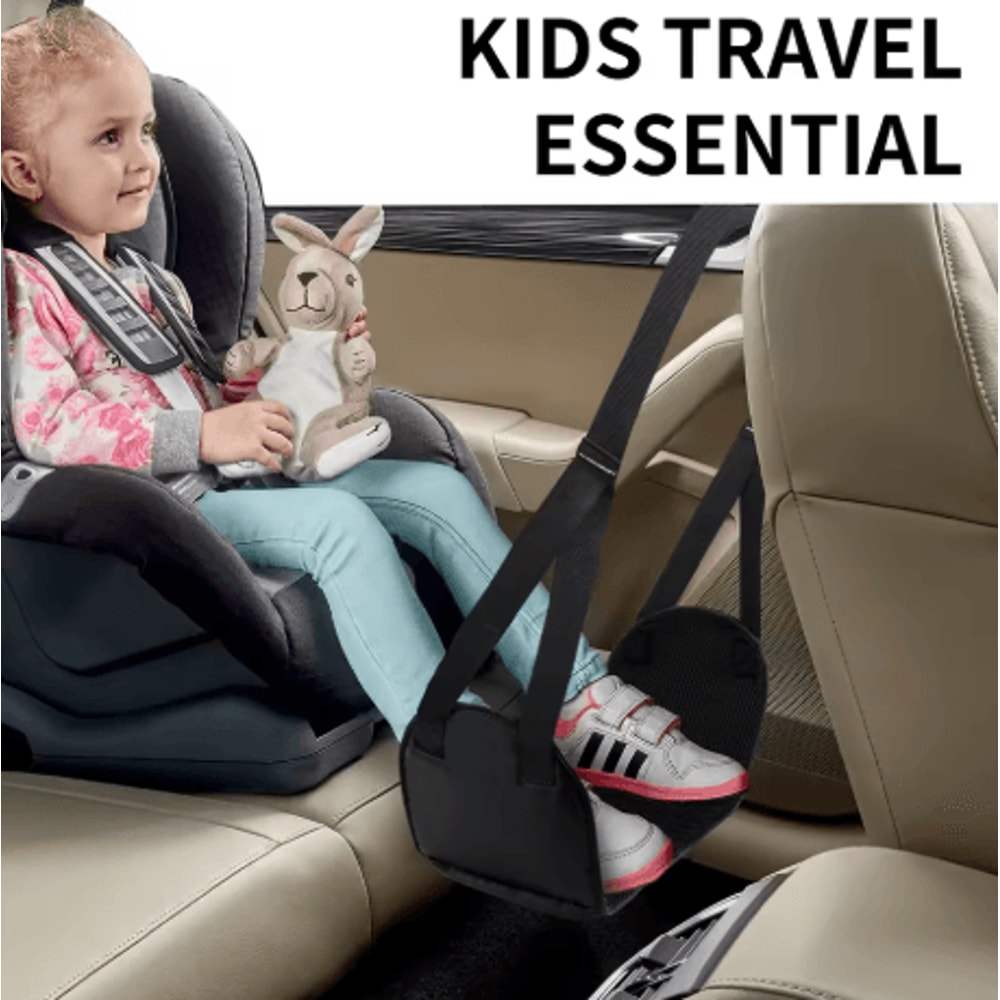 Airplane Foot Hammock With Memory Foam Adjustable Travel Foot Rest With Removable Pad 0