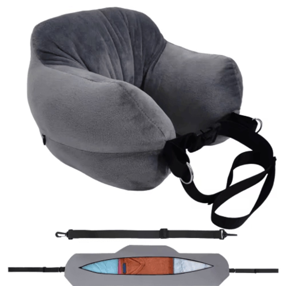 Adjustable U Shaped Travel Neck Pillow Washable Fillable Comfort Pillow For Airplane And Travel 2