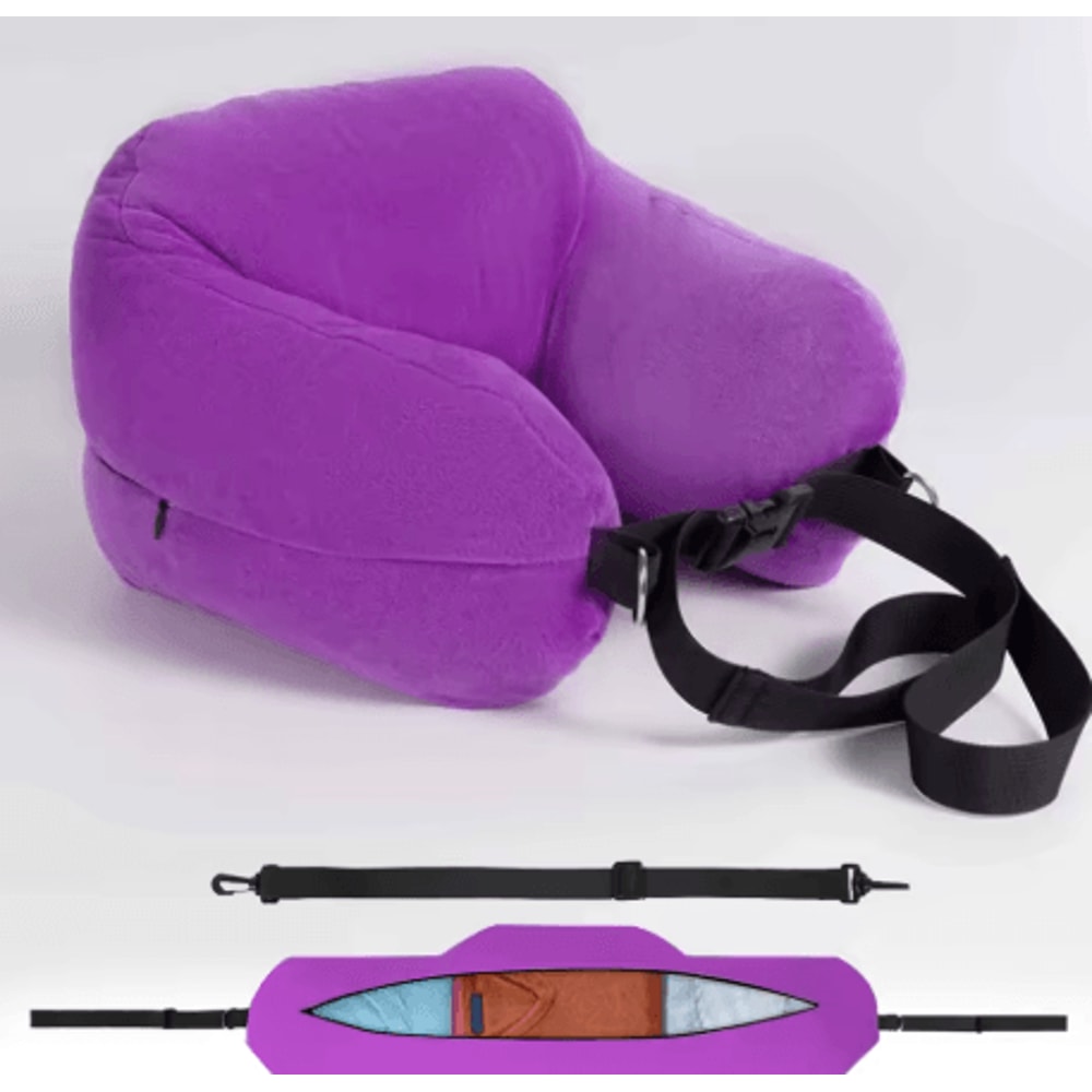 Adjustable U Shaped Travel Neck Pillow Washable Fillable Comfort Pillow For Airplane And Travel 3