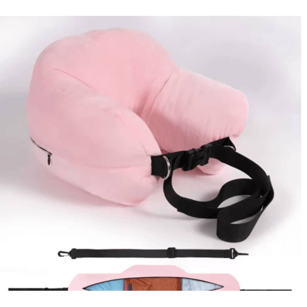 Adjustable U Shaped Travel Neck Pillow Washable Fillable Comfort Pillow For Airplane And Travel 4