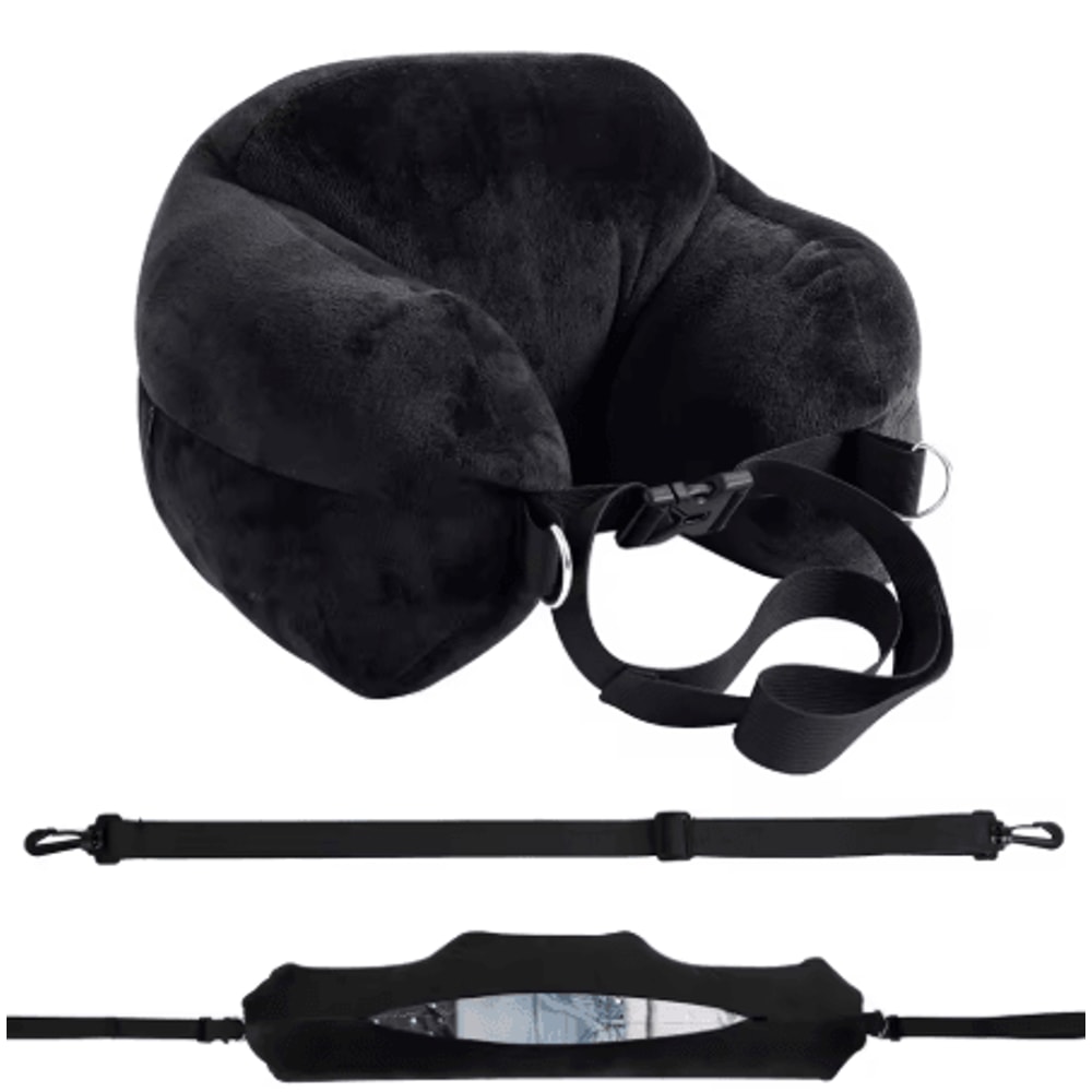 Adjustable U Shaped Travel Neck Pillow Washable Fillable Comfort Pillow For Airplane And Travel 5