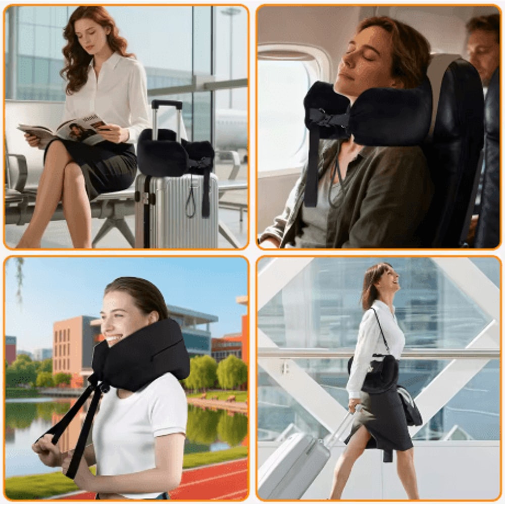 Adjustable U Shaped Travel Neck Pillow Washable Fillable Comfort Pillow For Airplane And Travel 9
