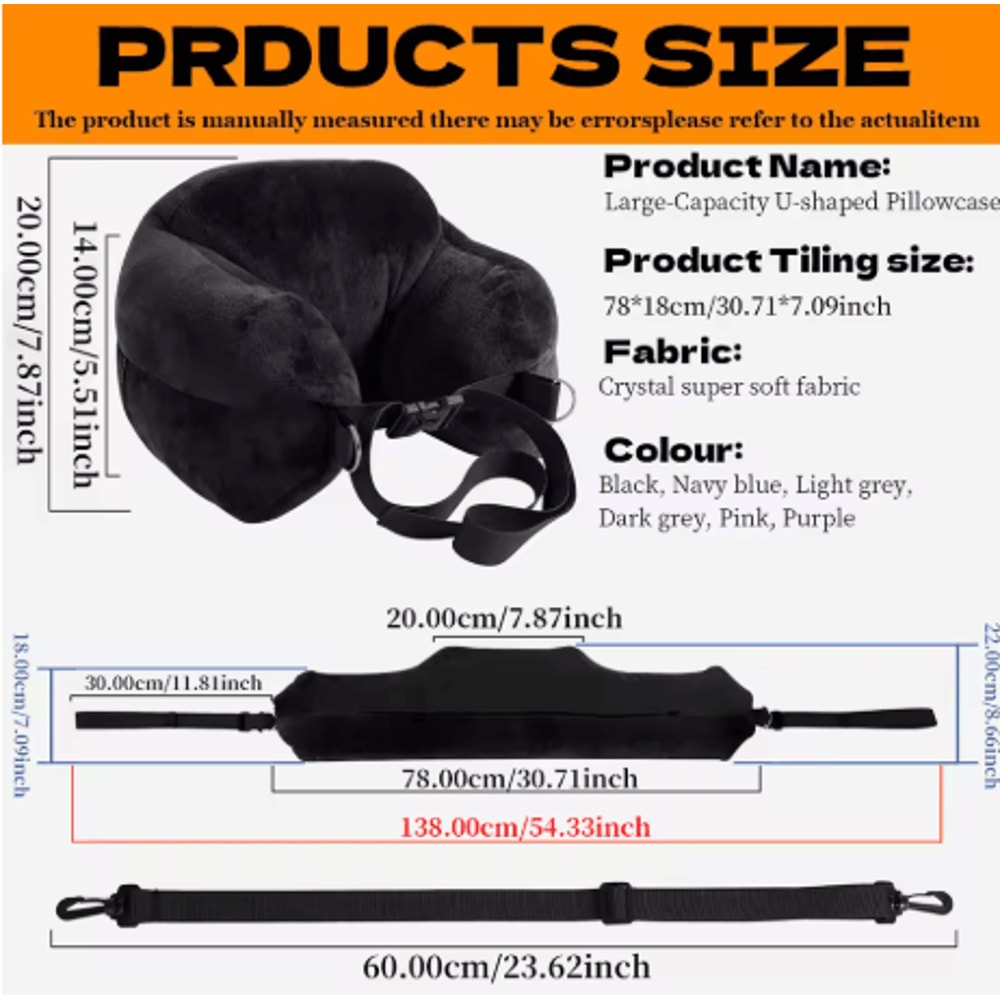 Adjustable U Shaped Travel Neck Pillow Washable Fillable Comfort Pillow For Airplane And Travel 11