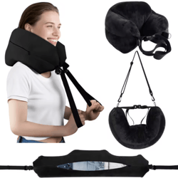 adjustable u shaped travel neck pillow washable fillable comfort pillow for airplane and travel