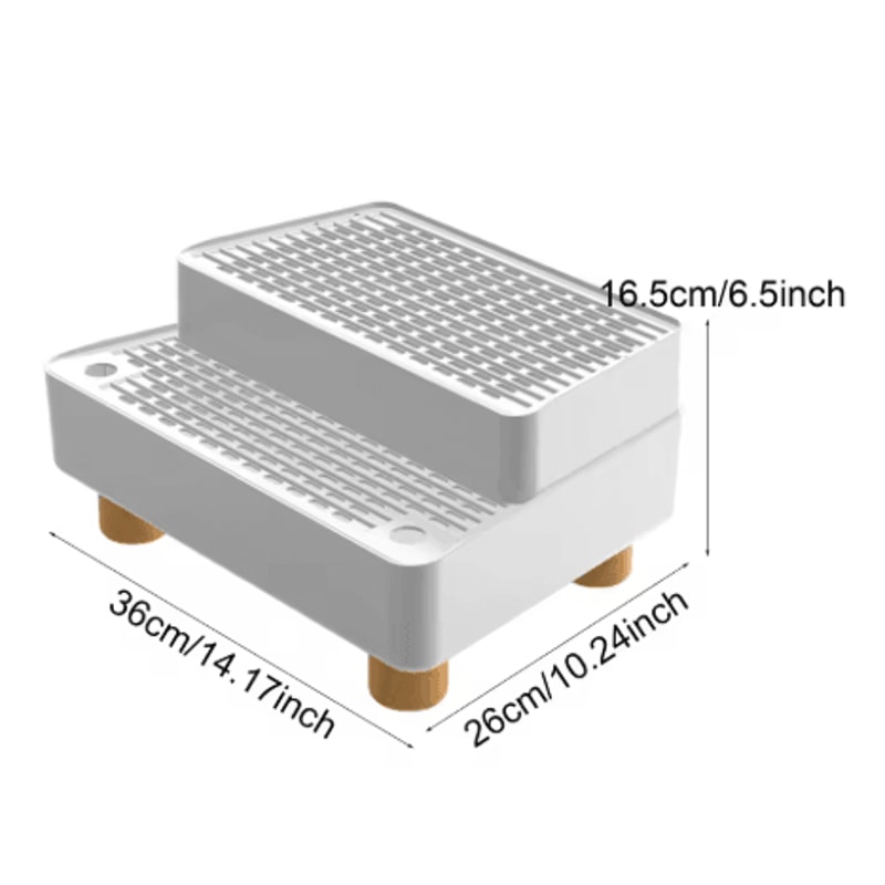 3 Step Cat Litter Box Ramp Non Slip Feet Filter Footboard For Automatic Cat Toilets 4