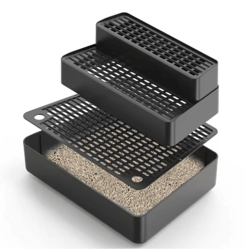 3 Step Cat Litter Box Ramp Non Slip Feet Filter Footboard For Automatic Cat Toilets 10