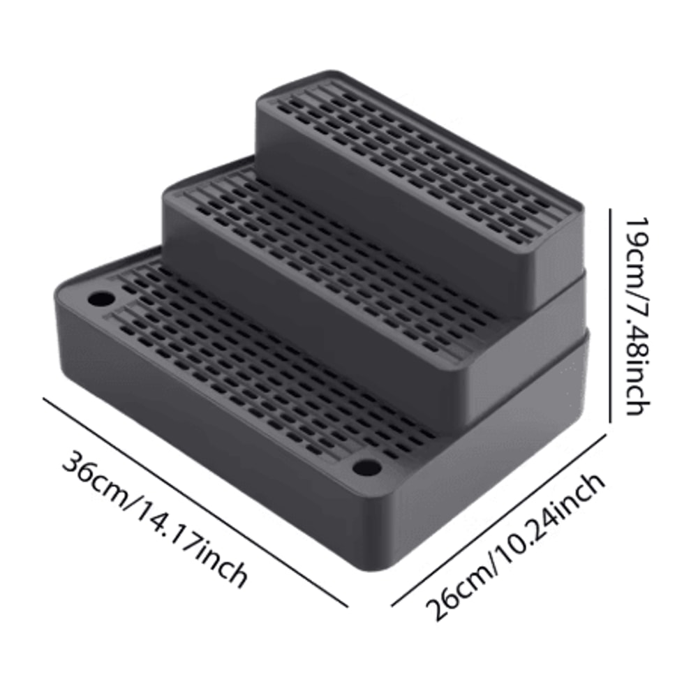 3 Step Cat Litter Box Ramp Non Slip Feet Filter Footboard For Automatic Cat Toilets 6