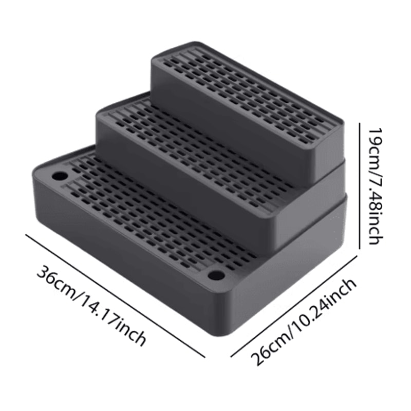 3 Step Cat Litter Box Ramp Non Slip Feet Filter Footboard For Automatic Cat Toilets 6