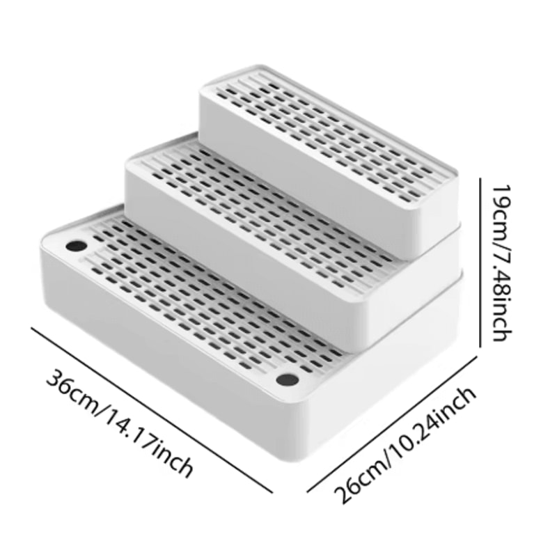 3 Step Cat Litter Box Ramp Non Slip Feet Filter Footboard For Automatic Cat Toilets 7