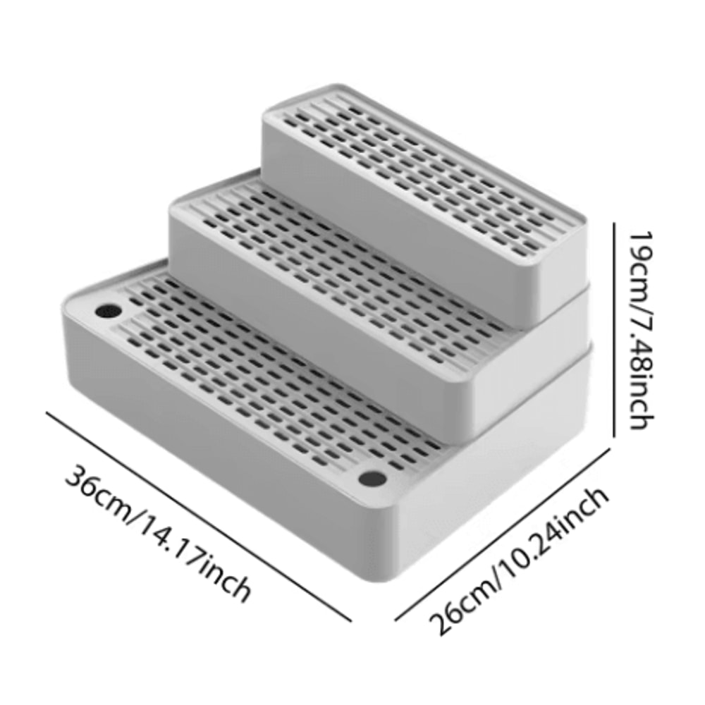 3 Step Cat Litter Box Ramp Non Slip Feet Filter Footboard For Automatic Cat Toilets 8