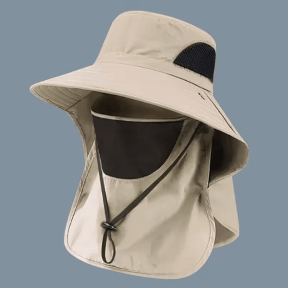 Summer UV Protection Sun Hat Outdoor Fishing And Hiking Bucket Hat With Neck Flap Unisex 3