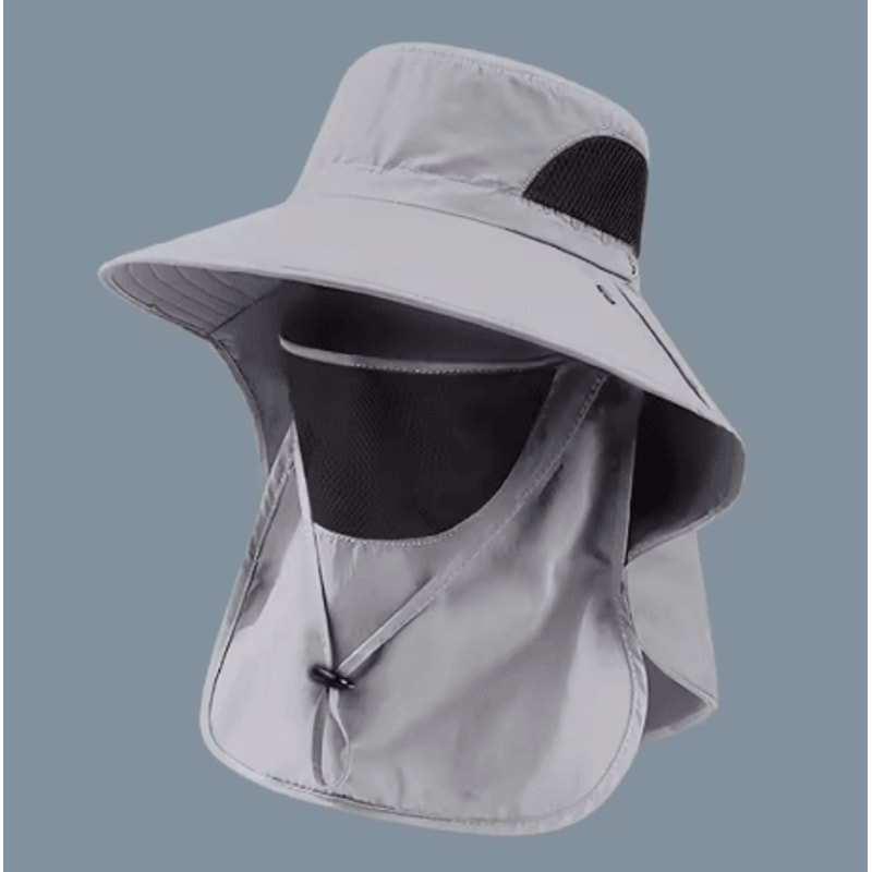 Summer UV Protection Sun Hat Outdoor Fishing And Hiking Bucket Hat With Neck Flap Unisex 5
