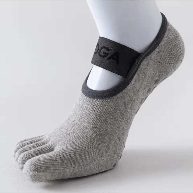 Womens Five Finger Yoga Socks Anti Slip Cotton Fitness Socks For Pilates And Training 1