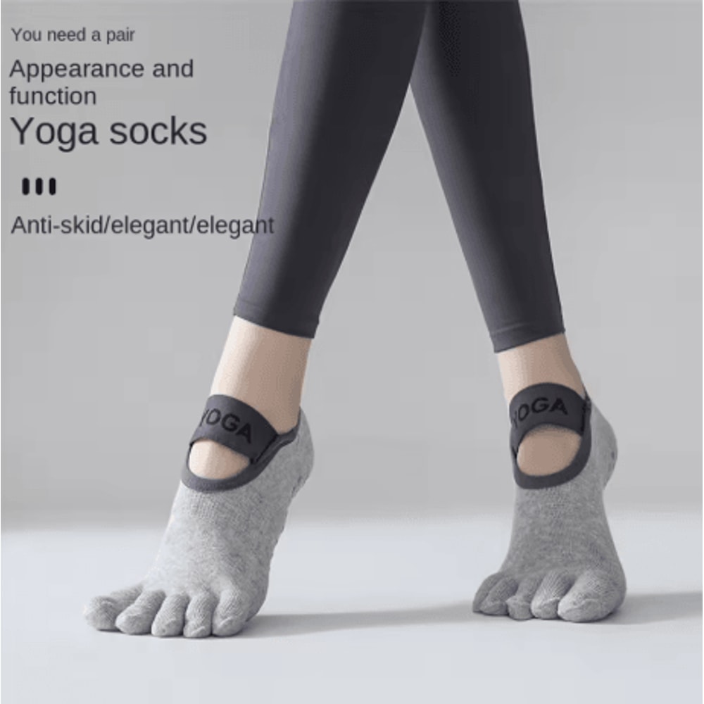 Womens Five Finger Yoga Socks Anti Slip Cotton Fitness Socks For Pilates And Training 6