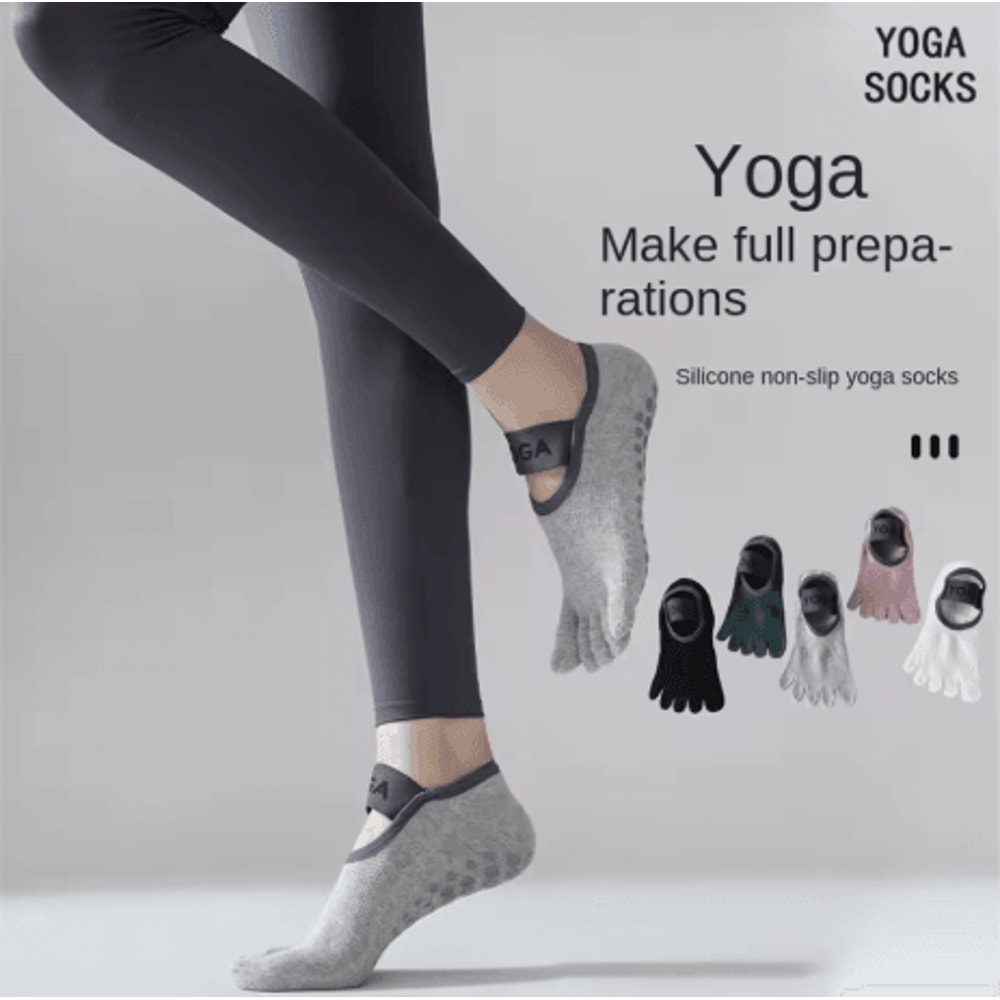 Womens Five Finger Yoga Socks Anti Slip Cotton Fitness Socks For Pilates And Training 9