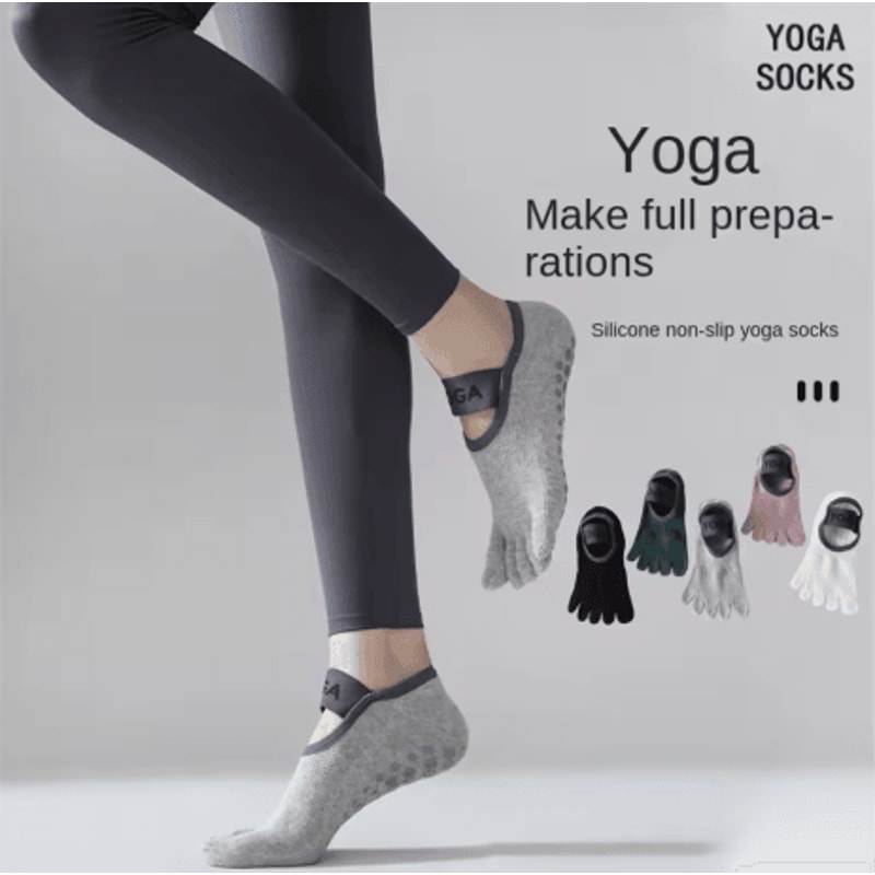 Womens Five Finger Yoga Socks Anti Slip Cotton Fitness Socks For Pilates And Training 9