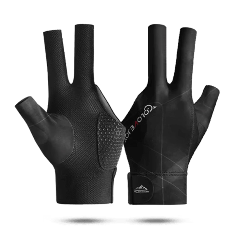 Open Finger Billiard Glove Breathable Polyester Snooker And Pool Glove With Adjustable Strap 1