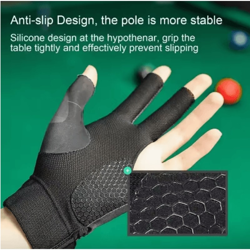 Open Finger Billiard Glove Breathable Polyester Snooker And Pool Glove With Adjustable Strap 8