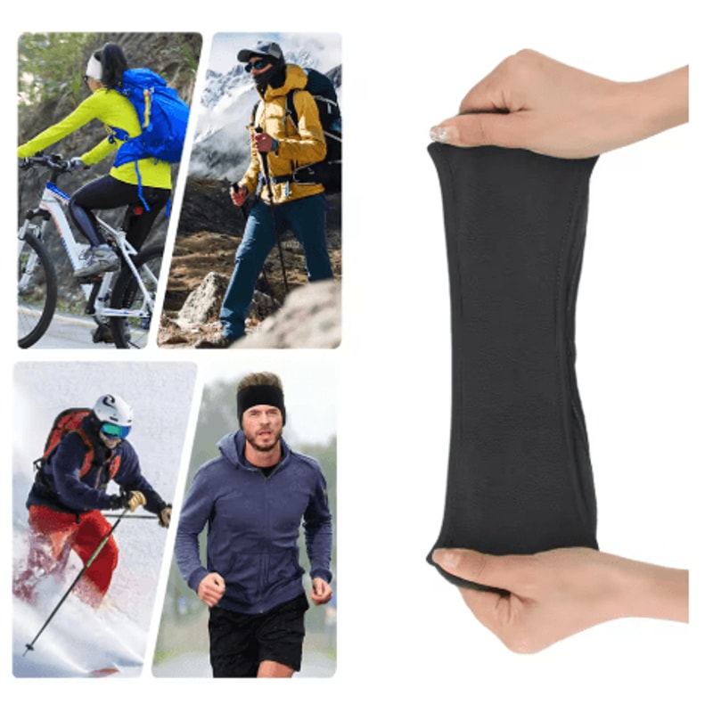 Winter Ponytail Headband Ear Warmer Windproof Running Head Wrap For Women 6