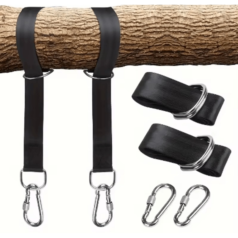 Durable Hammock Hanging Belt Set 1 To 2PCS Heavy Duty Straps With Steel Alloy Hooks For Camping And 4