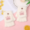 Womens Plush Cat Paw Mittens Thick Warm Fingerless Winter Gloves For Girls 7