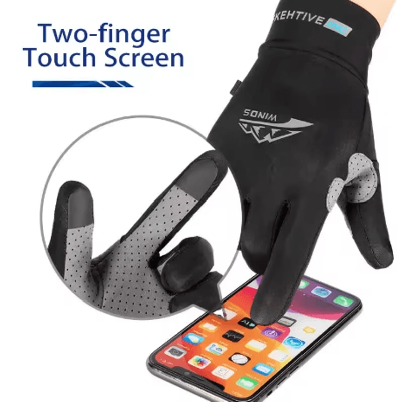 Ice Silk Full Finger Gloves Breathable Anti Slip Sunscreen Gloves For Cycling Fishing And Driving 5