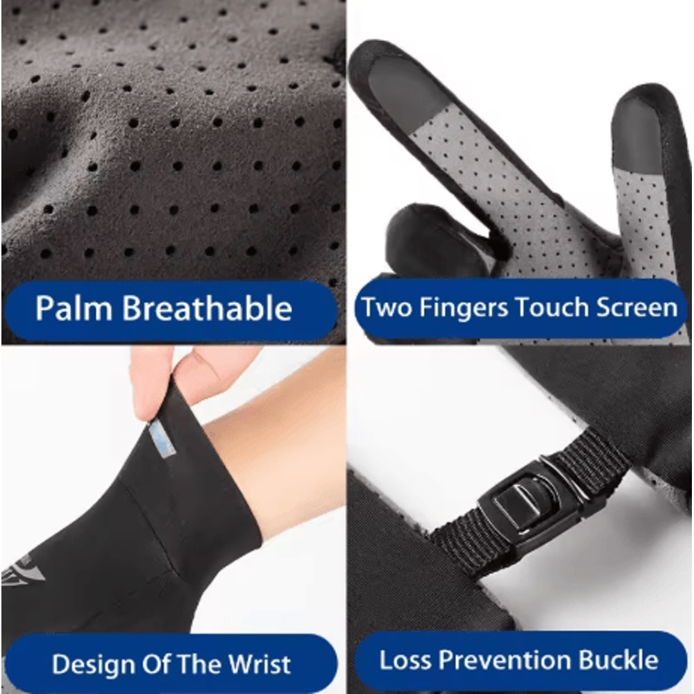 Ice Silk Full Finger Gloves Breathable Anti Slip Sunscreen Gloves For Cycling Fishing And Driving 6