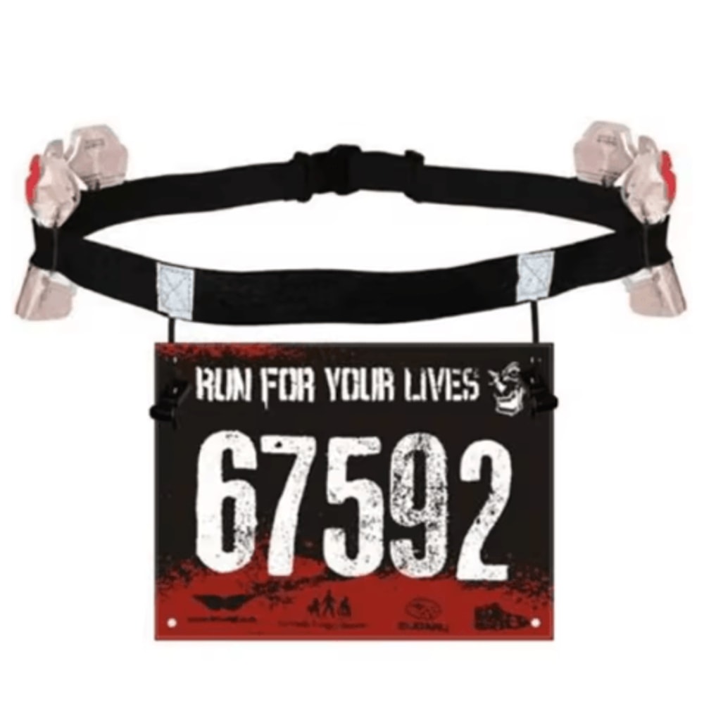 Running Race Number Belt Adjustable Bib Holder Waist Pack With 6 Gel Loops For Triathlon And Marath 1