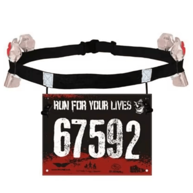 Running Race Number Belt Adjustable Bib Holder Waist Pack With 6 Gel Loops For Triathlon And Marath 1