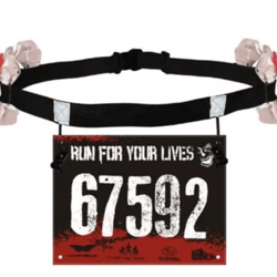 running race number belt adjustable bib holder waist pack with 6 gel loops for triathlon and marathon