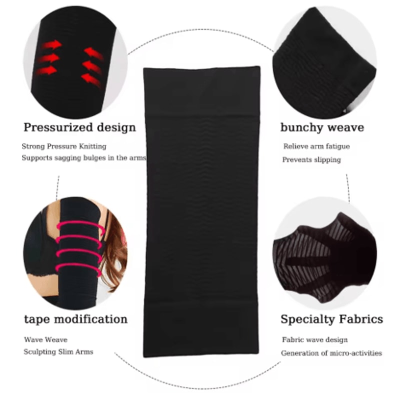 Knitted Compression Arm Sleeve Elastic Shaping And Beauty Support Sleeve 6