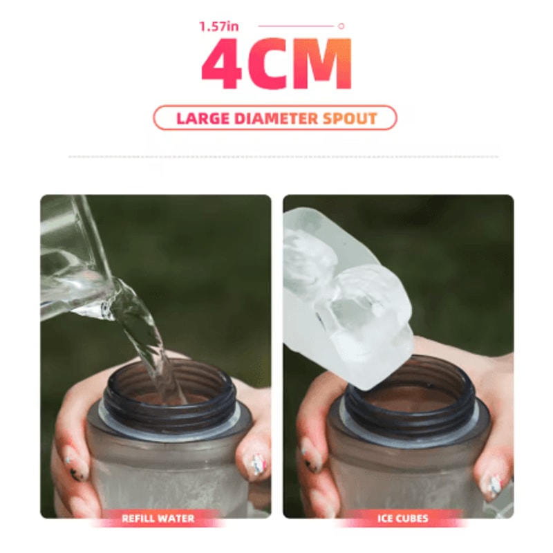 Collapsible Soft Water Bottle Large Caliber Sports Flask For Cycling Hiking And Running 7