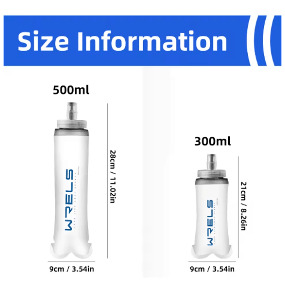 Collapsible Soft Water Bottle Large Caliber Sports Flask For Cycling Hiking And Running 0