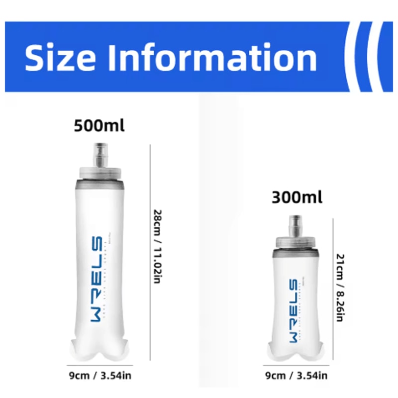 Collapsible Soft Water Bottle Large Caliber Sports Flask For Cycling Hiking And Running 0