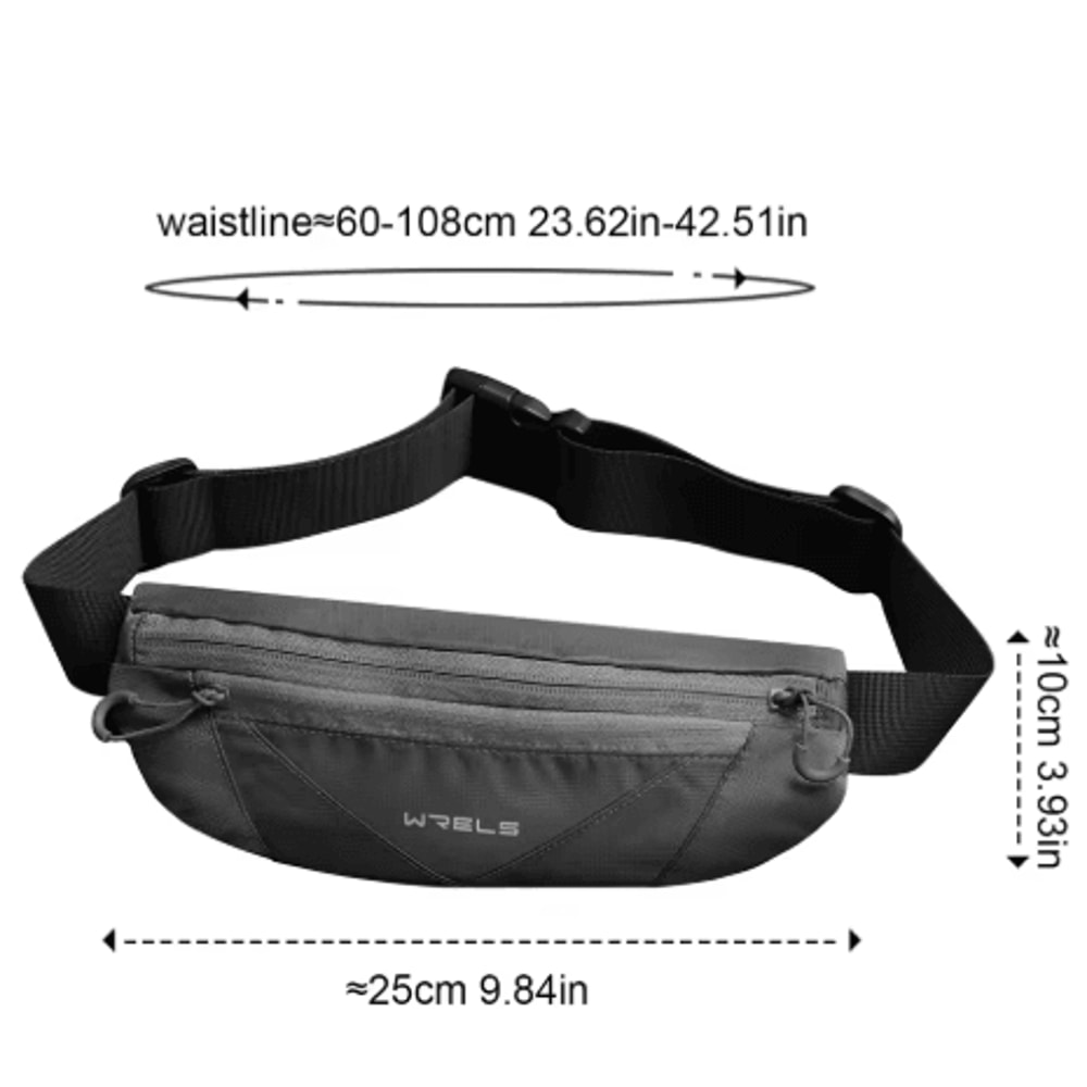 WRELS Running Sports Belt Waterproof Waist Pack With Pockets For Marathon Jogging And Cycling Unise 1