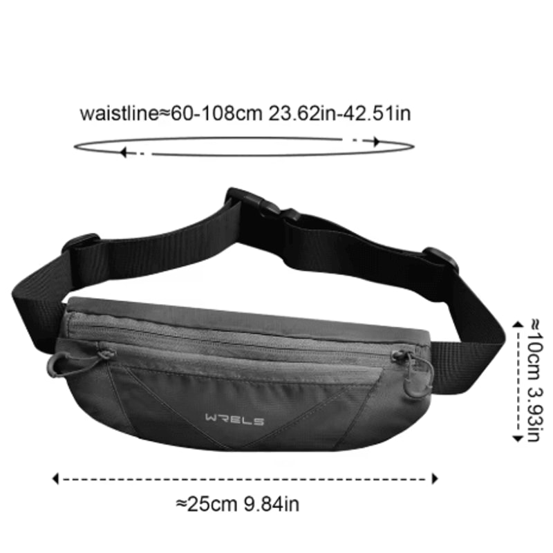 WRELS Running Sports Belt Waterproof Waist Pack With Pockets For Marathon Jogging And Cycling Unise 1