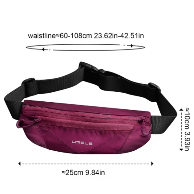 WRELS Running Sports Belt Waterproof Waist Pack With Pockets For Marathon Jogging And Cycling Unise 3