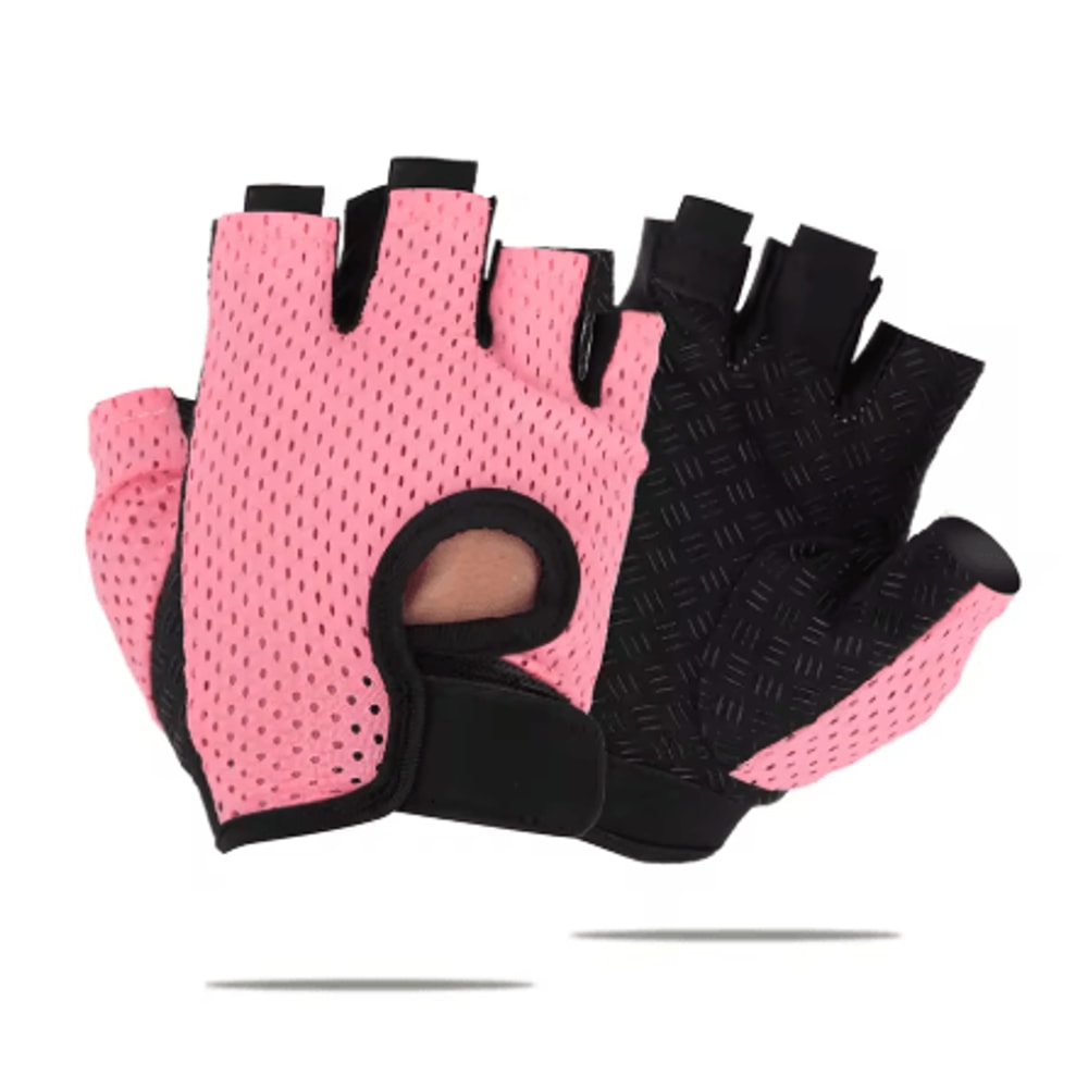 Womens Gym Fitness Gloves Breathable Half Finger Anti Slip Gloves For Cycling Weight Lifting And Yo 3